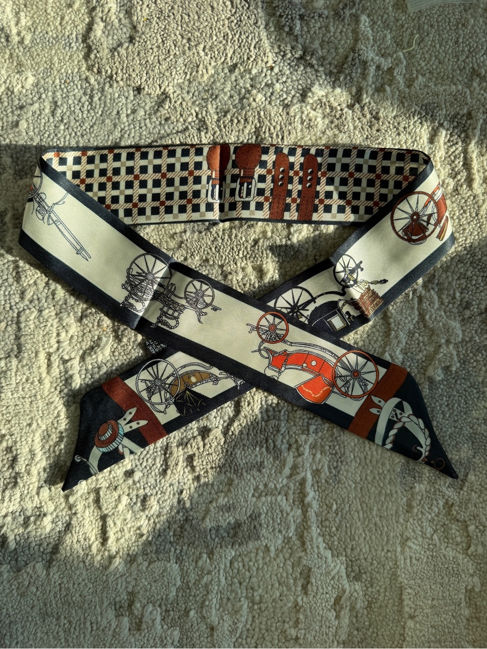 Designer-style Horse Print Twilly Scarf